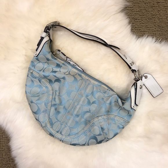 Coach blue sales hobo bag